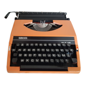 Quen Data Portable Typewriter , vintage, orange , functional , new ribbon