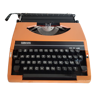 Quen Data Portable Typewriter , vintage, orange , functional , new ribbon