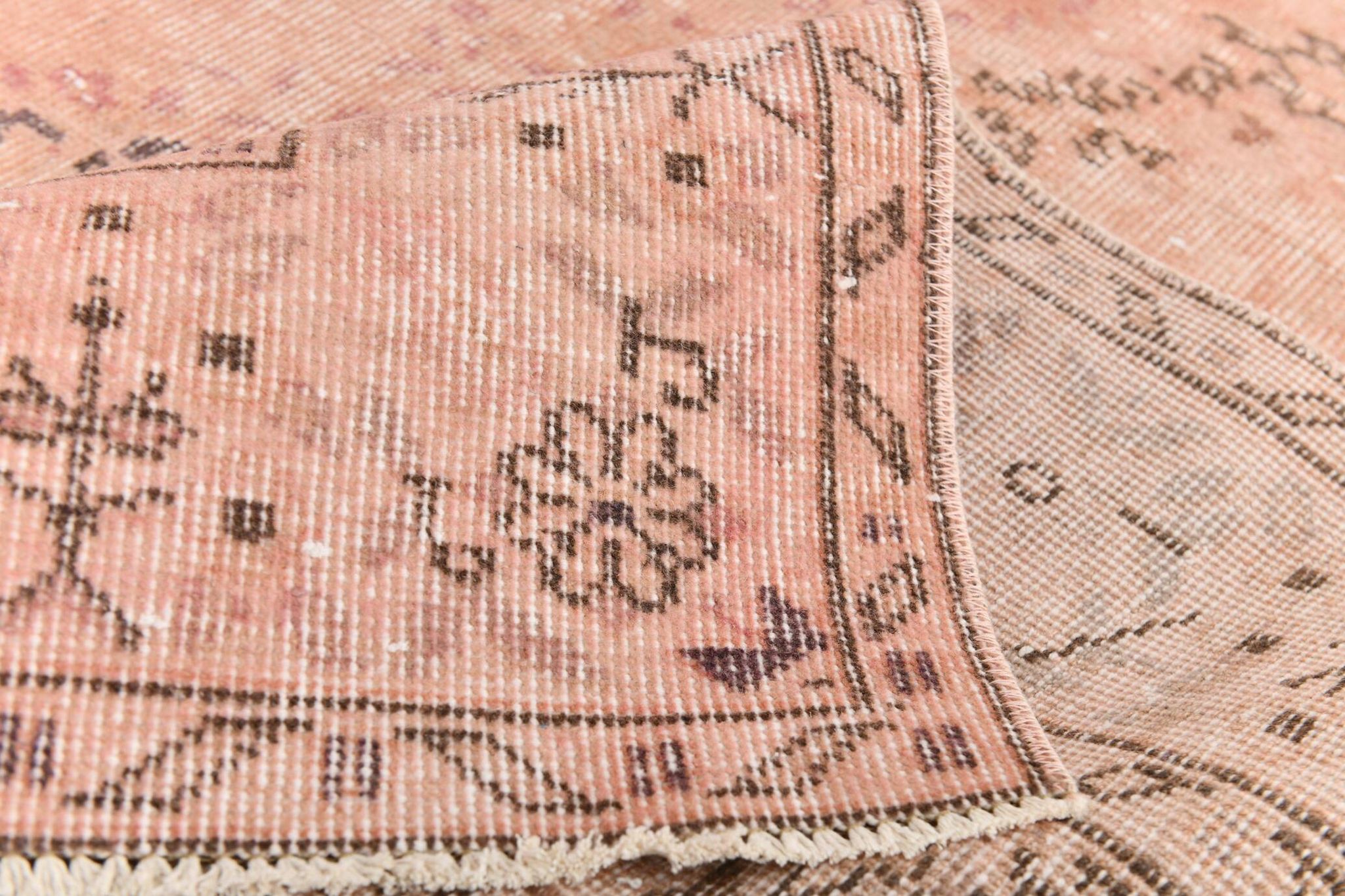 7x10 Dusty Pink Vintage Persian Rug, 199x303 Cm