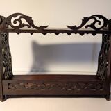 Carved wooden wall shelf H24cm