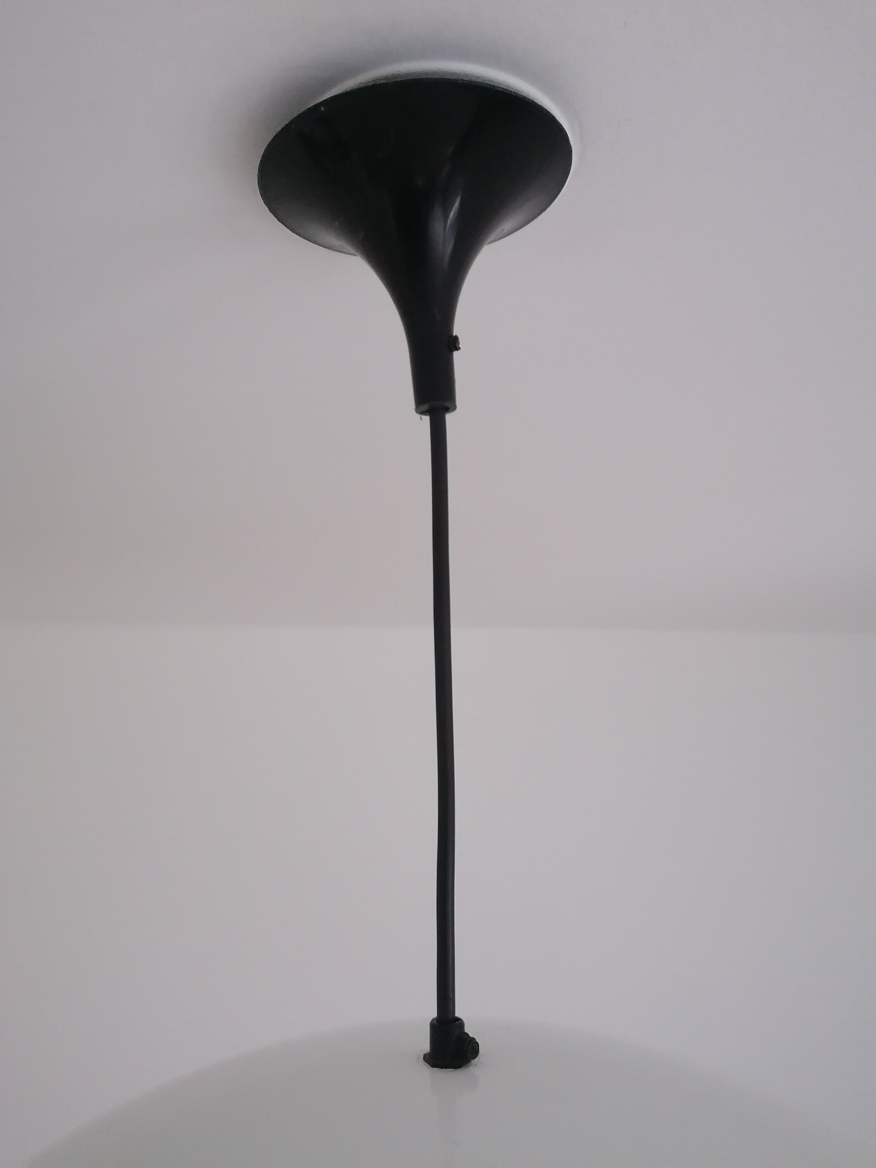 Suspension Lita - white tole - 45 cm - industrial type - 1960's