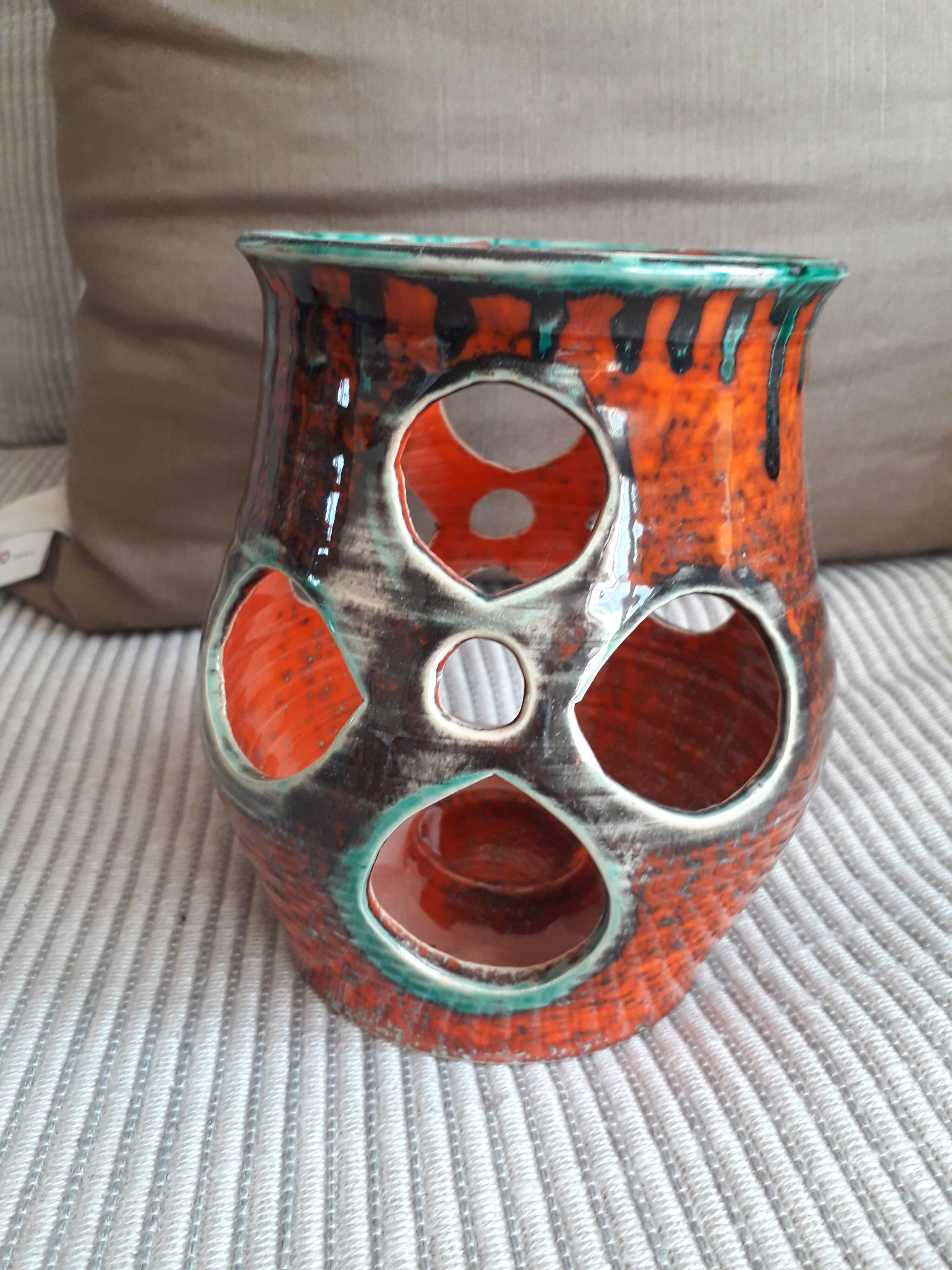 Very original vintage ceramic candle holder