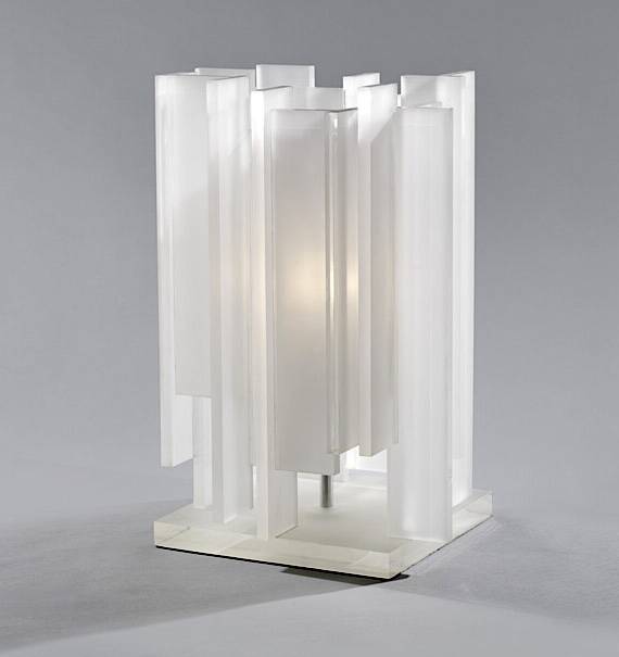 Gerhard Berg. Table lamp, "berg table", northern lighting, 1990s/2000s, plexiglass.