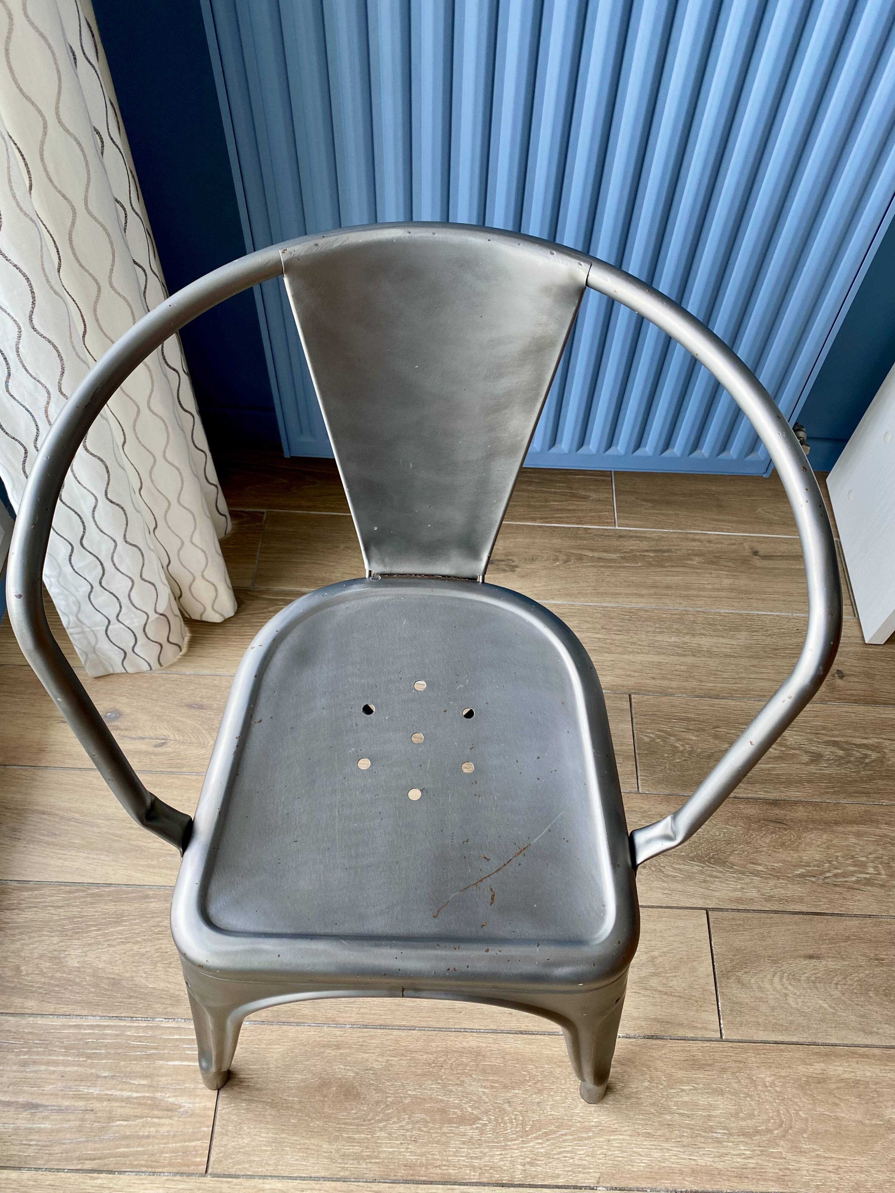 3 chairs and 1 Tolix armchair