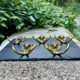 5 lion coat hooks in solid brass Art Nouveau