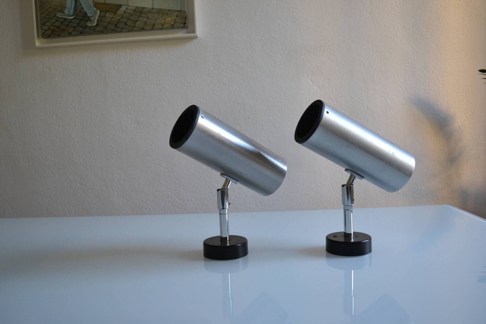 Staff leuchten pair of 1960s pipe wall lights