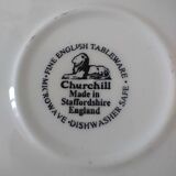 6 small Churchill "Verdigris" Staffordshire plates – 14 cm