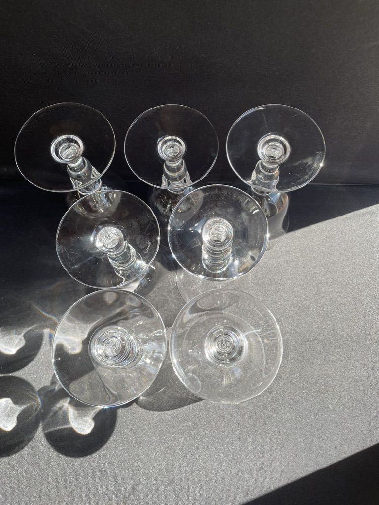Baccarat – glasses size n°2 - art nouveau - blown plain crystal - service vence