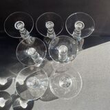 Baccarat – glasses size n°2 - art nouveau - blown plain crystal - service vence