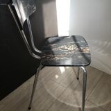 Set of 4 chairs in marbled formica