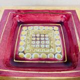 Empty pocket Georges Pelletier red and gold ceramic