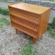 Commode en rotin ancien vintage pieds compas