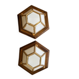 Set of two hexagonal Sothis wall lights