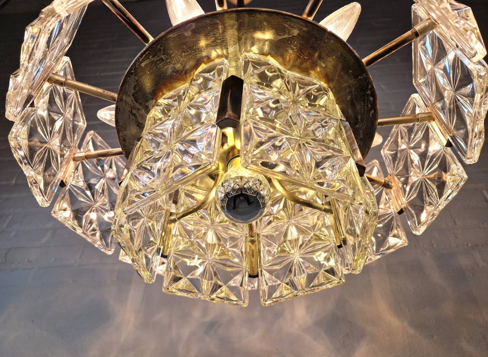 Vintage Hillebrand crystal chandelier, 1960s