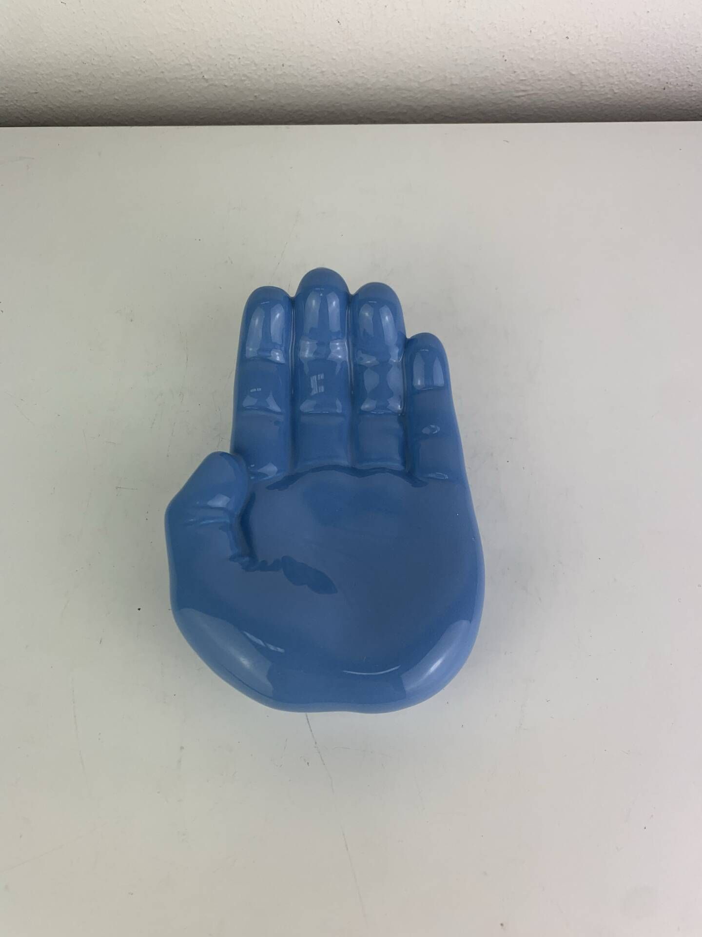 Blue ceramic hand dish, vintage