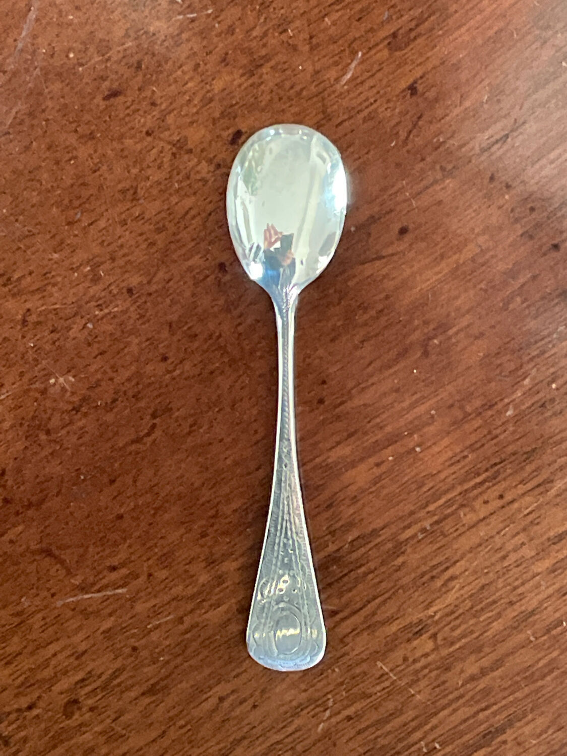 Small salt spoon Solid silver