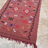 Handmade wool Berber rug: Moroccan Kilim Boho floor rug