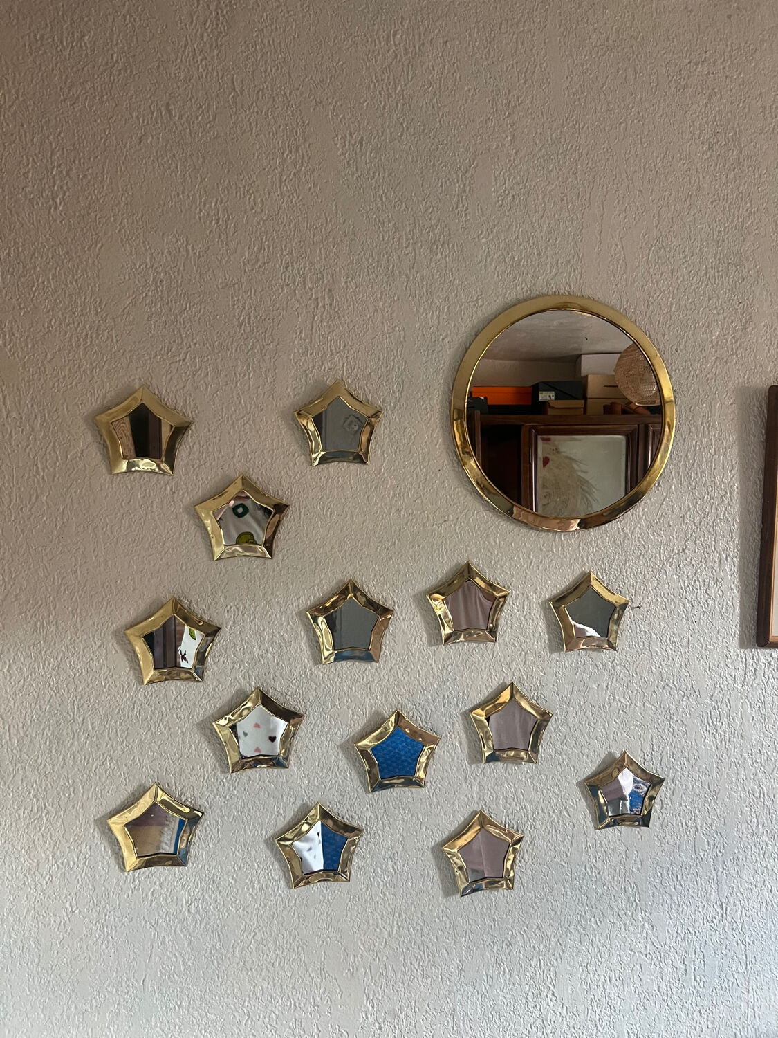 Ensemble de miroirs en laiton – décoration murale artisanale
