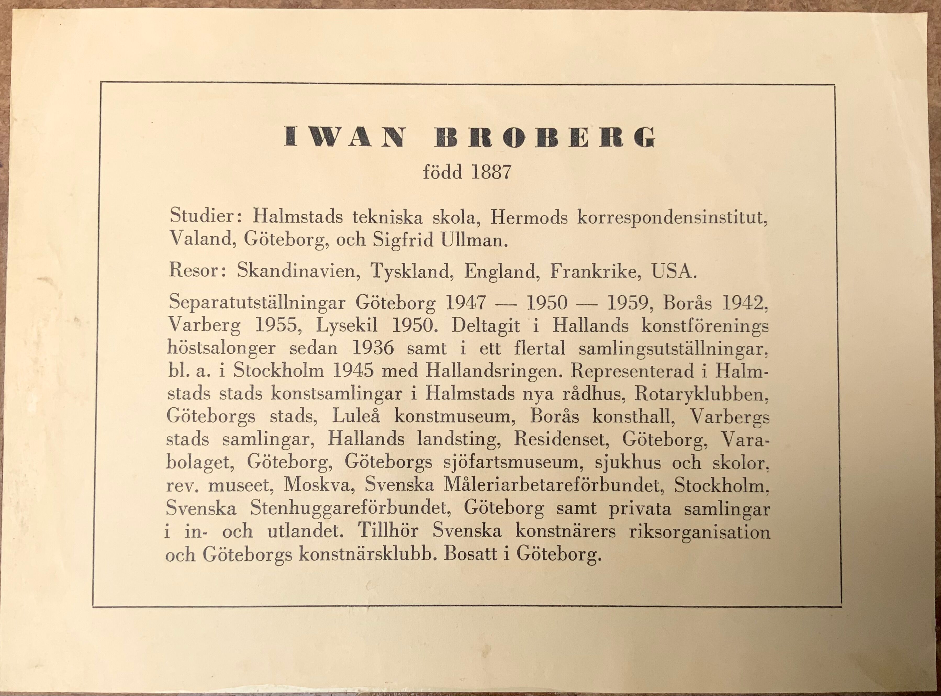 Swedish Modernism oil  landscape by I. Broberg