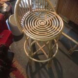 Bamboo Rattan bar set and its 2 stools