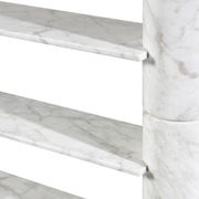 Loico Library by Angelo Mangiarotti in white Carrara marble, mid-20th century Italian.