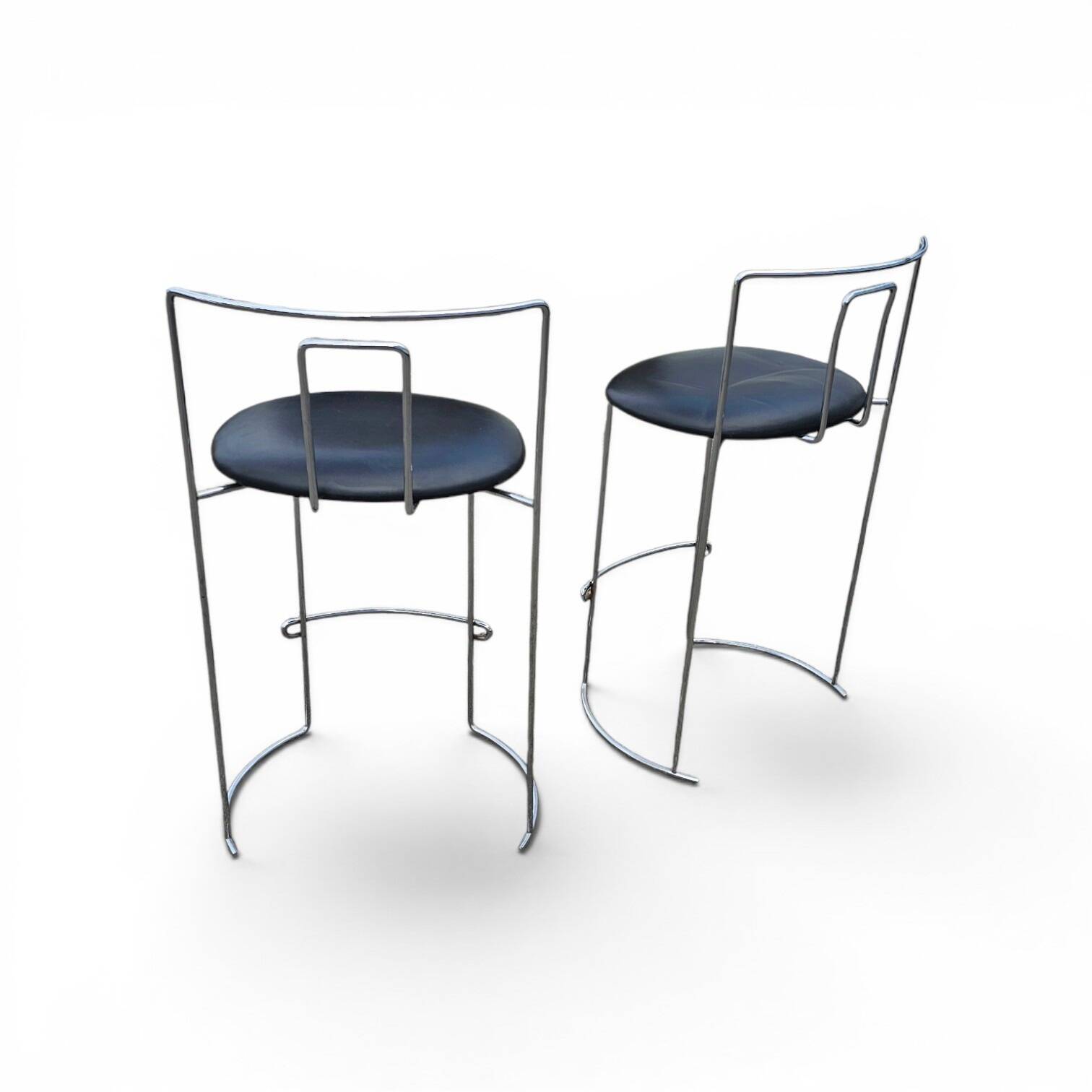 2 x Gaja stool by Kazuhide Takahama for Simon Gavina / black leather