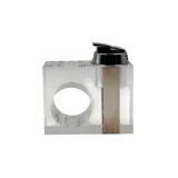 Briquet de table en lucite transparent de l'ère spatiale, Italie des années 1970