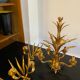 Chandelier and 2 sconces of vintage wheat gold leaf