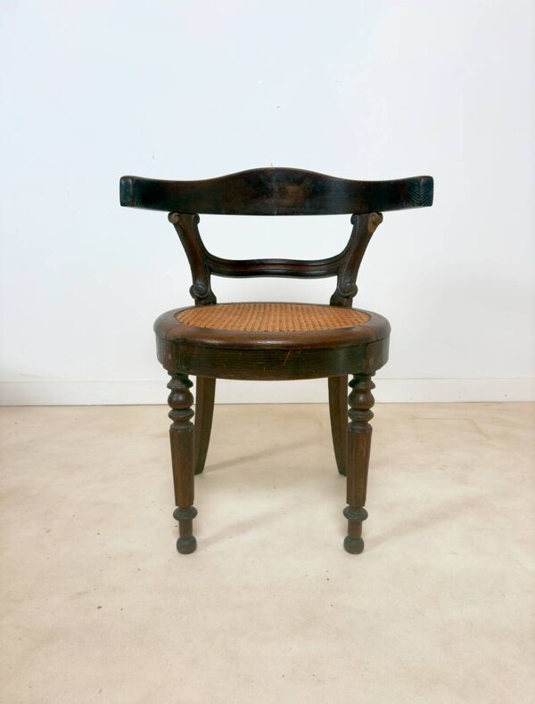 Chaise ancienne de style Louis Philippe en bois et cannage