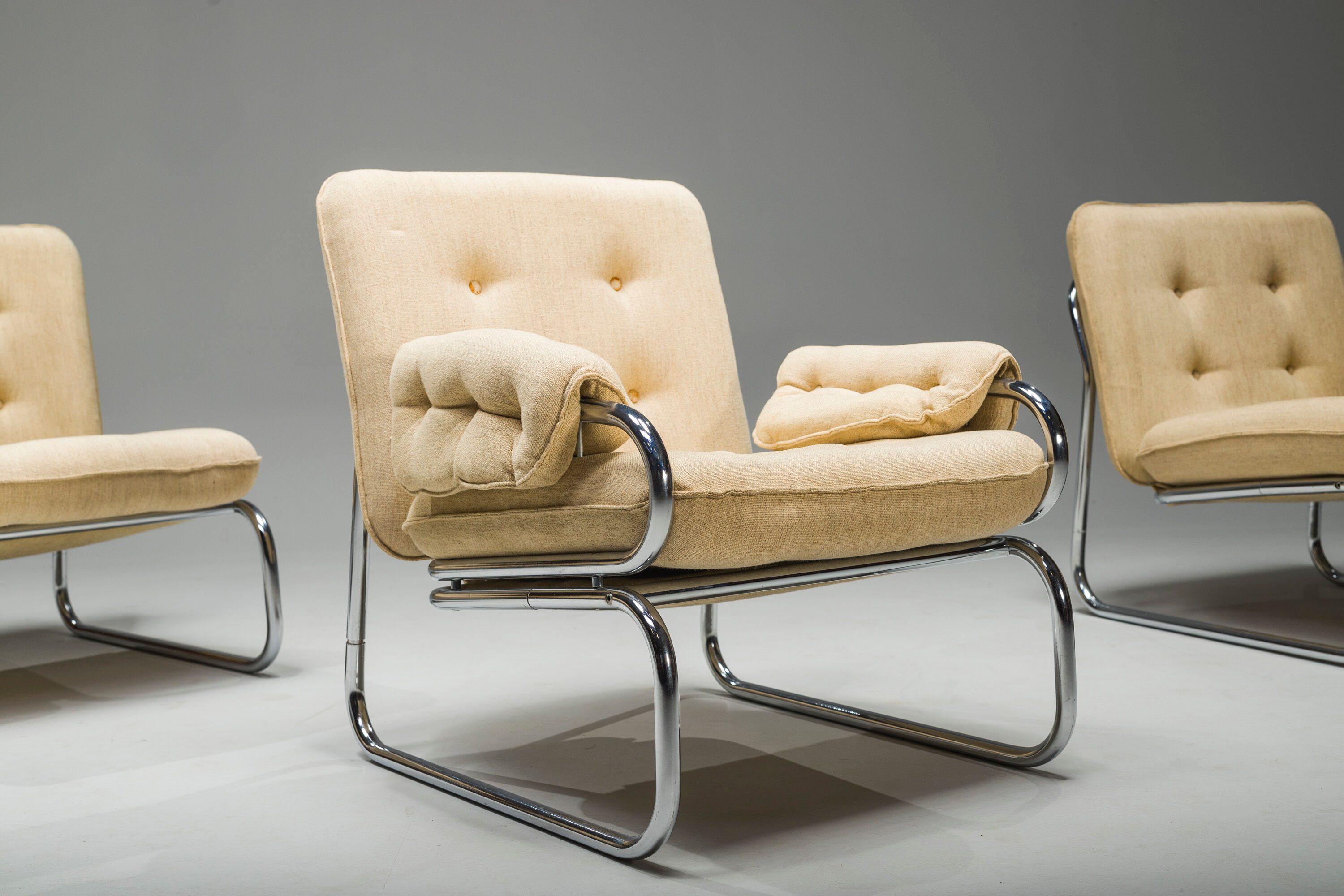 Three-Seater Borkum Sofa and Armchairs by Johan Bertil Häggström for Ikea, 1970s, Set of 2