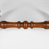 Louis XIII office armchair in leather and walnut carved around 1860