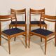 Lot de 4 chaises vintage scandinaves en chêne année 60  Ref. Marcel.