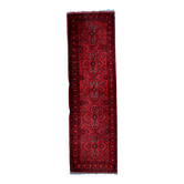 Tapis vintage afghan Ersari fait main en laine – 84 x 296 cm – Années 1970