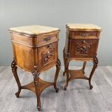 Pair of Louis XV Bedside Tables, Yellow Marble, 19th Century