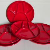 Six ceramic plates with vintage compartments