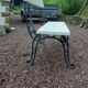 Garden bench with old cast-cast-or-cast-or-cast foot