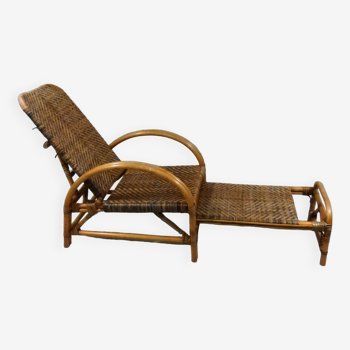 Two tone rattan deck chair 1950-60’s