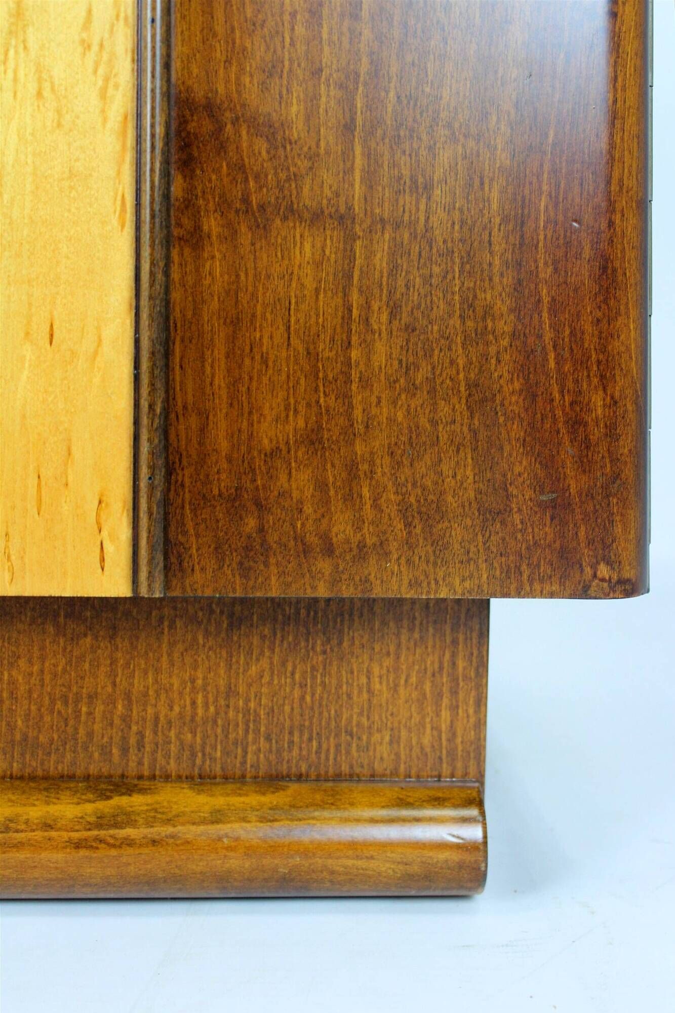 Restored Art Deco Nightstands with Black Glass Tops, 1950s, Set of 2