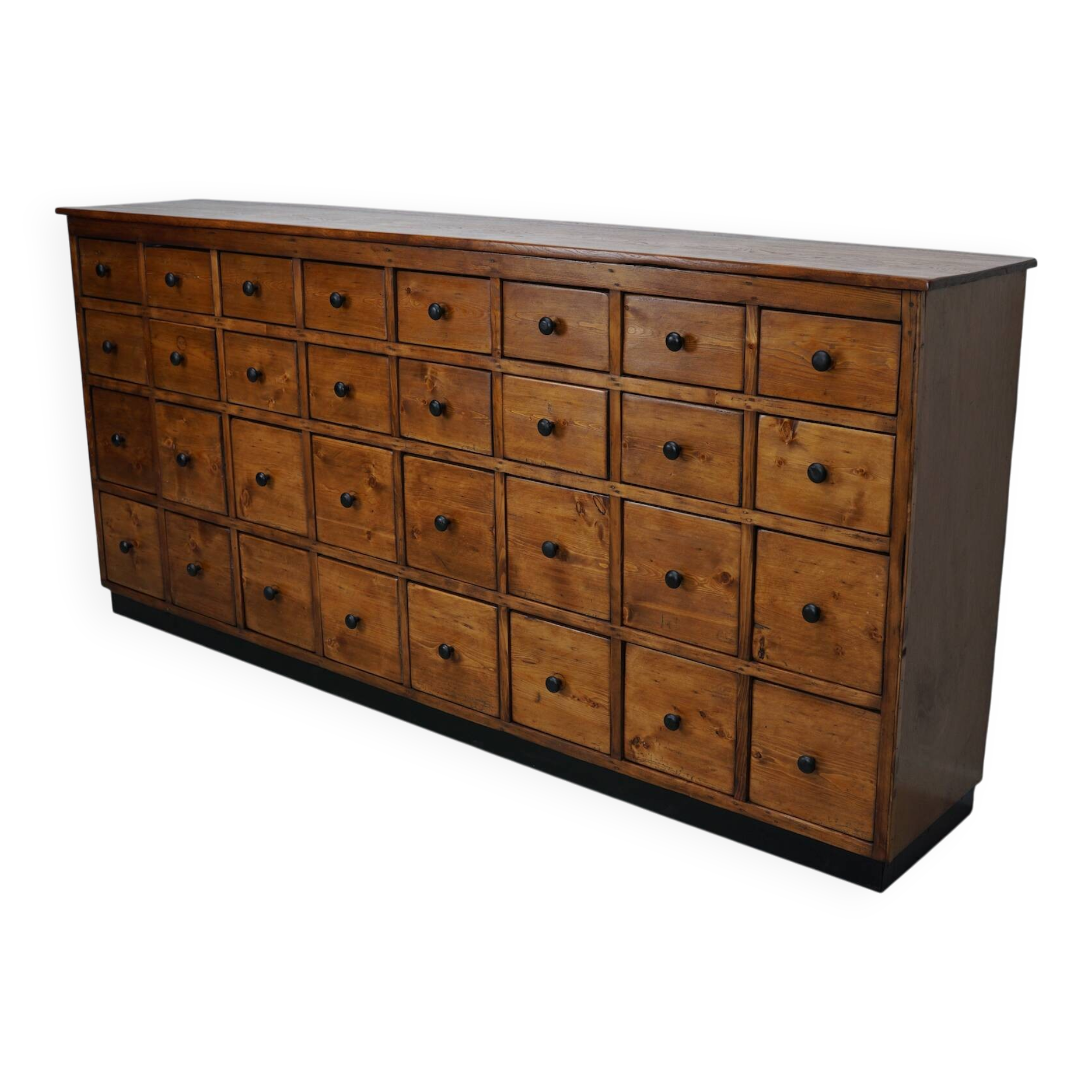 Large German Pine Industrial Apothecary / Shop Cabinet, 1950s