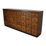 Large German Pine Industrial Apothecary / Shop Cabinet, 1950s