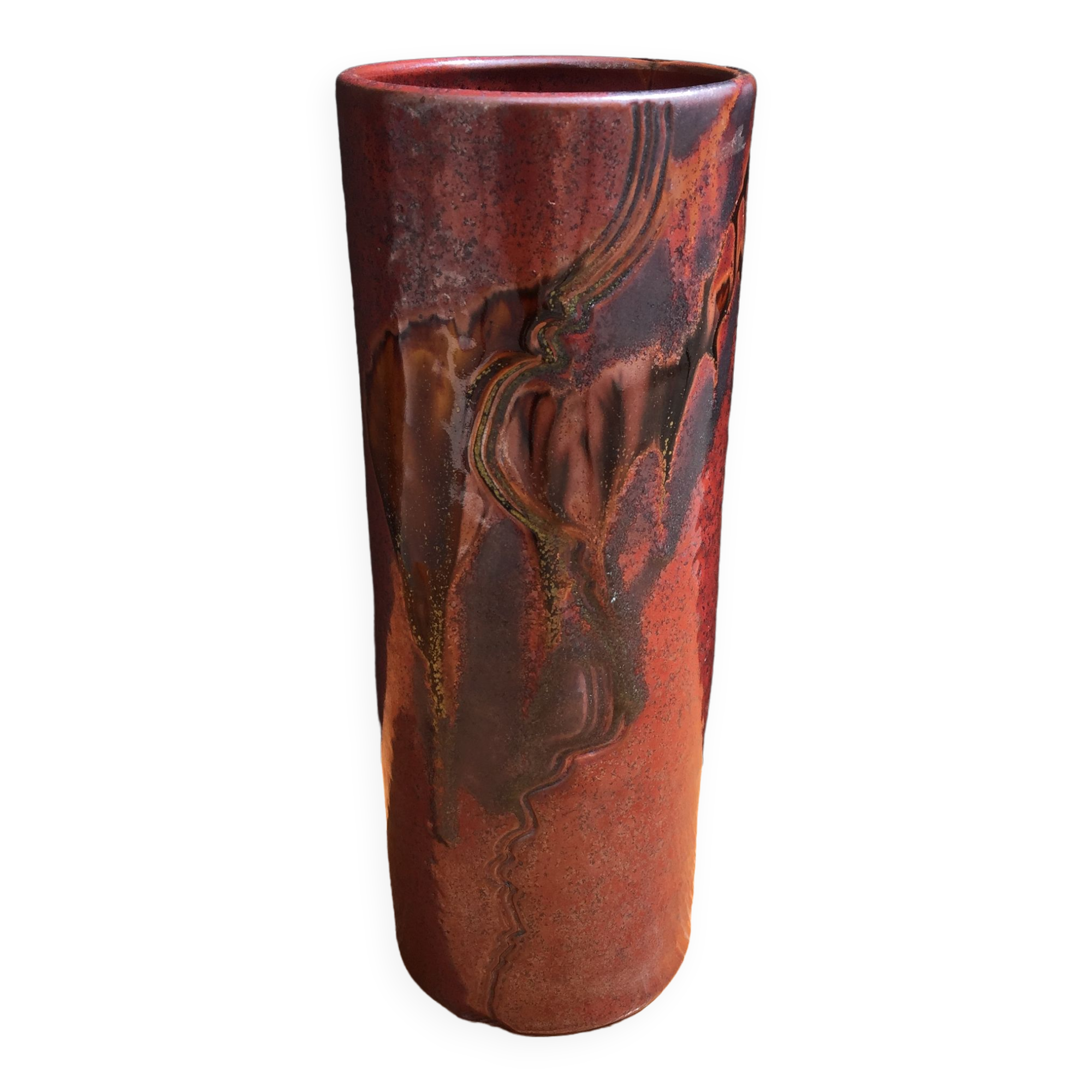 Vase roll Jean Cacheleux (1943), sandstone, marked JC, Saint Amand en Puisaye