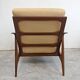 Mid Century Modern armchair in beech with zig-zag fabric, Denmark 1960s