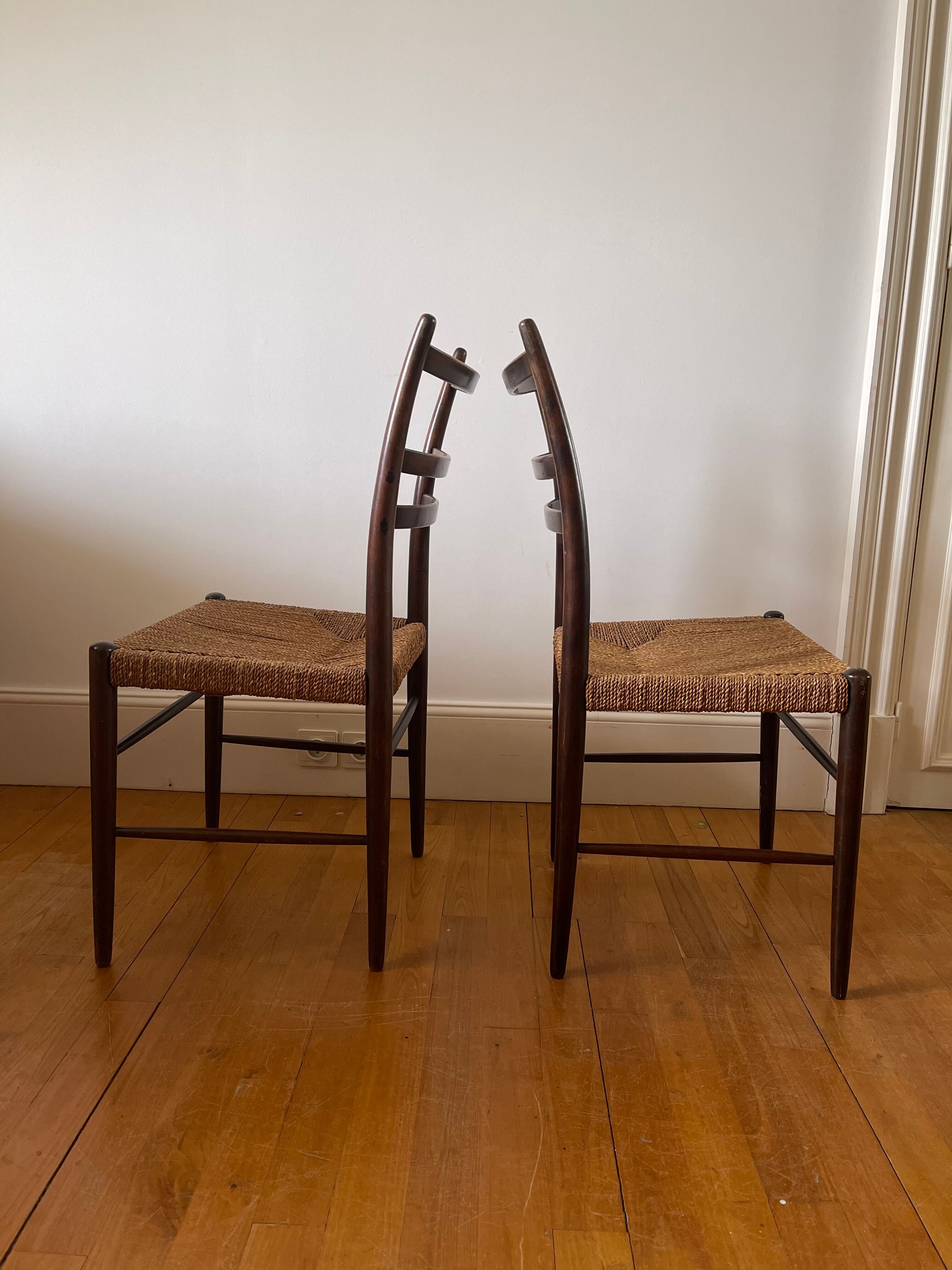 Pair of rope chairs "Gracell" by Yngve Ekstrom for Gemla, 1950s