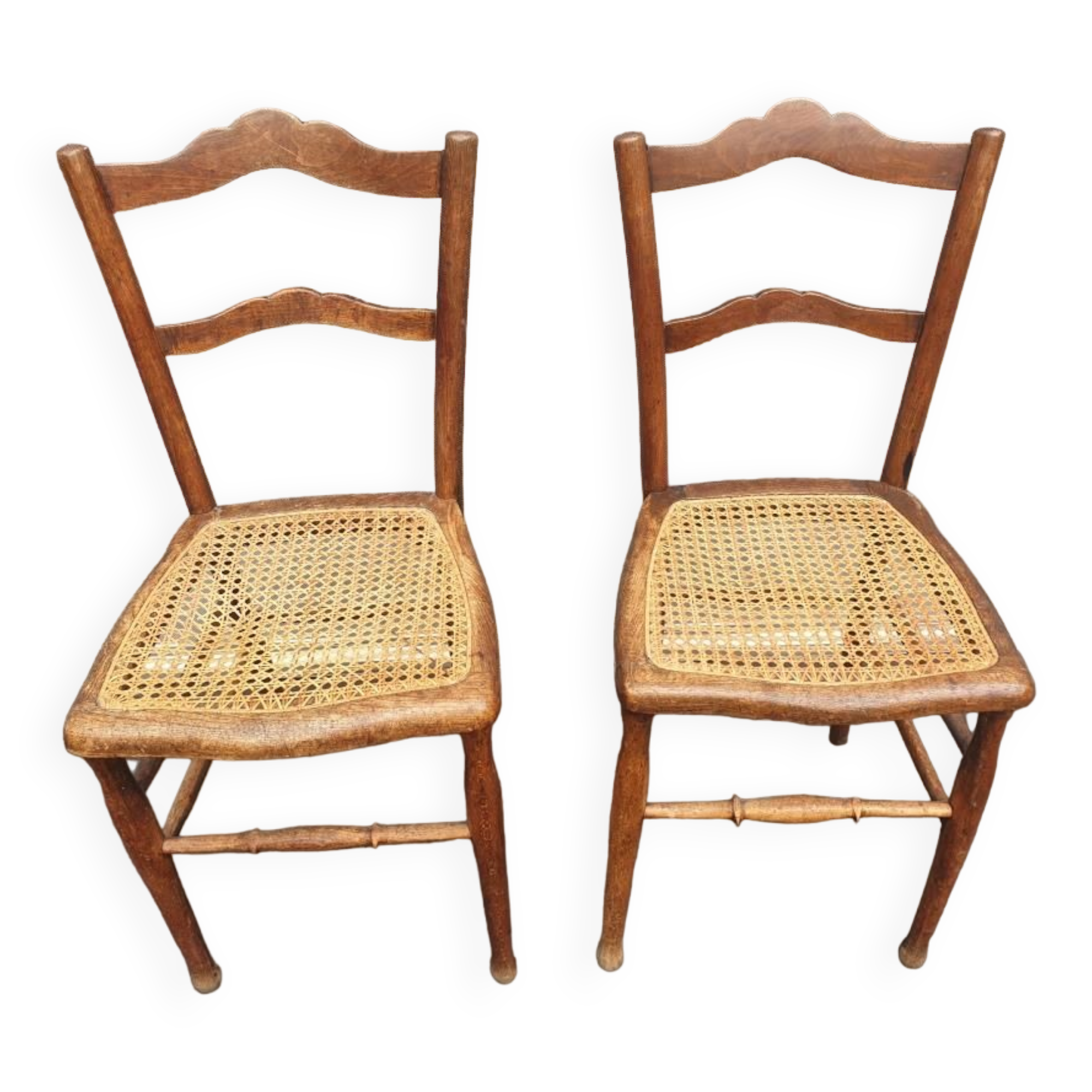 Pair chairs cans d'estaminet XIXth