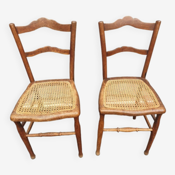 Pair chairs cans d'estaminet XIXth