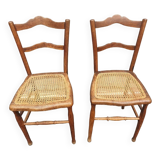 Pair chairs cans d'estaminet XIXth
