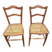 Pair chairs cans d'estaminet XIXth