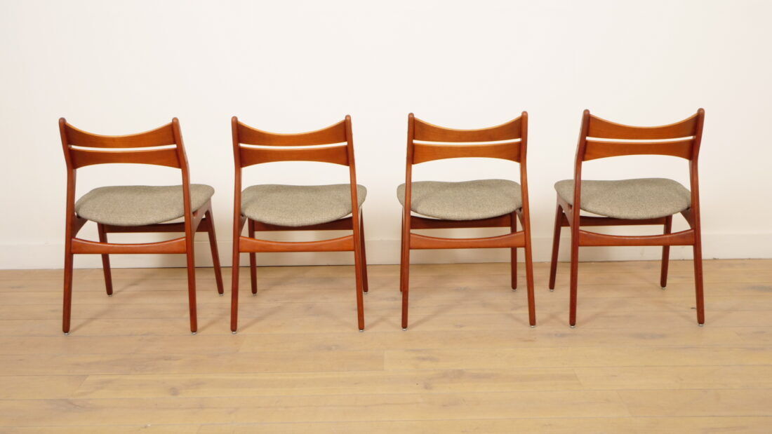 4 x dining chairs | Erik Buch | Model 310 | Teak | re-upholstered