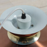 Scandinavian ceiling lamp copper & glass, Denmark, 1960s