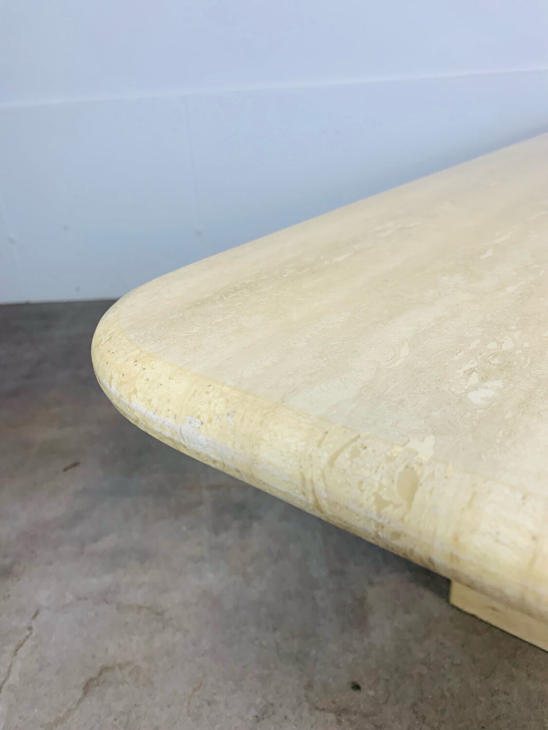 Rectangular travertine coffee table